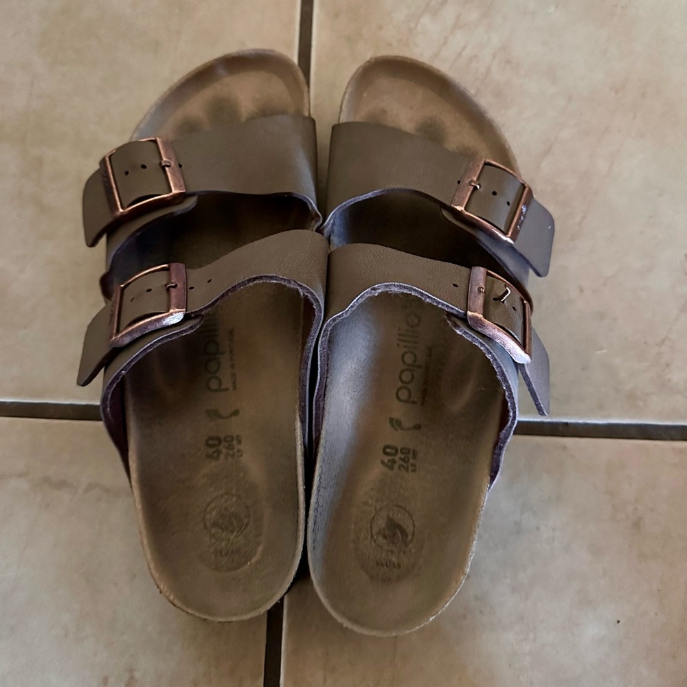 Birkenstock Papillio Arizona Brown Leather with Platform W9